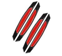 WeFoonLo 4pcs Black Carbon Fiber Auto Car Door Bump Protector Sticker for Car SUV Pickup Truck (Red)