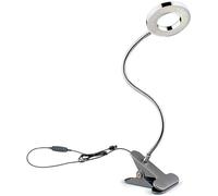 WeFoonLo Dimmable 5W LED USB Plug Clip On Light Flexible Gooseneck Reading Lamp for Laptop, Book,Piano,Bed Headboard,Desk, 3 Lighting Colors, 10 Brightness Levels (Silver)