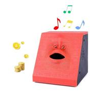 WeFoonLo Novelty Coin Money Eating Musical Face Bank Automatic Money Saving Collection Piggy Bank for Kids Children (Red Brick)