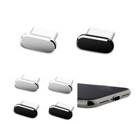 Weforu 6Pcs Type-C Anti Dust Plugs,Charging Port Cover, for iPhone 15 Plus Pro Max, Macbook,Most Type-C Smartphones and Tablets (Black,Sliver)