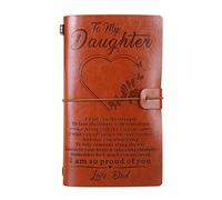 Weforu to My Daughter Journal Notebook, Leather Notebook Travel Diary from Dad Father for Christmas/Birthday/Gratuation Gift