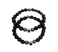 WEFRIN Evil Eye with Hematite Black Obsidian Tiger Eye Stone Triple Protection Bracelets for Men Women, Crystal Jewelry Stone Bracelets Bring Luck and Prosperity and Happiness, 8 mm, Crystal, botswana
