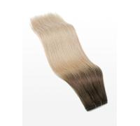 Weft Hair Extensions - professional Quality - 100g 16" - T18/24 ombre dark natural blonde ash & light ash blonde