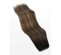 Weft Hair Extensions - professional Quality - 100g 23" - B6/27 balayage chocolate brown & caramel blonde