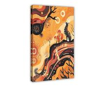 WEGAGTTT Aboriginal Dreamtime Art Print Canvas Poster Bedroom Decor Landscape Office Room Decor Gift 08x12inch(20x30cm)