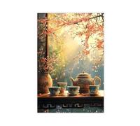 WEGAGTTT Chinese Tea Ceremony Culinary Art Print Canvas Poster Bedroom Decor Landscape Office Room Decor Gift 08x12inch(20x30cm)