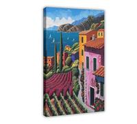 WEGAGTTT Cinque Terre Italy Print Canvas Poster Bedroom Decor Landscape Office Room Decor Gift 12x18inch(30x45cm)