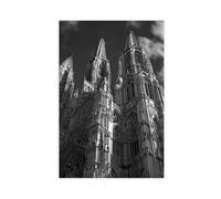 WEGAGTTT Cologne Cathedral Black And White Print Canvas Poster Bedroom Decor Landscape Office Room Decor Gift 08x12inch(20x30cm)