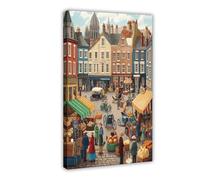 WEGAGTTT Dublin Irish Market, Soda Bread And Artisan Cheeses Canvas Poster Bedroom Decor Landscape Office Room Decor Gift 20x30inch(50x75cm)