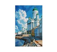 WEGAGTTT Historic Helsinki Cathedral Painting Canvas Poster Bedroom Decor Landscape Office Room Decor Gift 24x36inch(60x90cm)