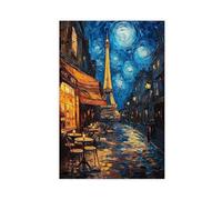 WEGAGTTT Paris Café at Night, Van Gogh Inspired Canvas Poster Bedroom Decor Landscape Office Room Decor Gift 08x12inch(20x30cm)