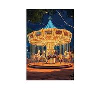WEGAGTTT Vintage Flying Horses Carousel Art Print Canvas Poster Bedroom Decor Landscape Office Room Decor Gift 20x30inch(50x75cm)