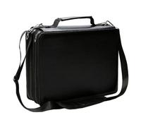 Wegiwuca 168/224 Slots Large Leather Marker Case with Shoulder Strap Multilayer Art Markers Carrying Bag Marker Pen Organizers Home School Studio Pen Organizers