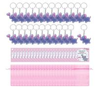 Wegiwuca 24Pcs Elephant Keychain With Giftbag Baby Shower Anniversary Party Room Decors Guest Souvenir Thank You