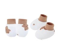 Wegiwuca Cotton Newborns Gloves and Socks Set for Neutral Gender Protecting Tender Skin From Scratches Home Daily Use Newborns Gloves