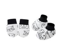 Wegiwuca Cotton Newborns Gloves and Socks Set for Neutral Gender Protecting Tender Skin From Scratches Home Daily Use Newborns Gloves