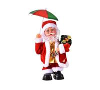 Wegiwuca Lovely Santa Figure Christmas Ornament Kids Christmas Party Gift Shaking Kid Musical Toy Holding An Umbrella Dancing Santa
