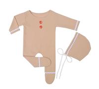 Wegiwuca Newborn Christmas Themed Photography Set Baby Jumpsuit With Hat Breathable Infant Outfits Overalls Props Accessories Christmas Themed Jumpsuit Photography Suit