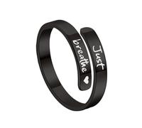 [Wegiwuca] Open Adjustable Letter Pattern Jewelry Stainless Steel Texture Fashion Lovers Gift Stainless Steel