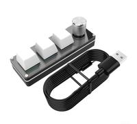 WEGJYKY Easily Configurable 3 Key Macro Keypad With A Programmable Dial And Engaging RGB Lighting For Improved Workflow (Black 3 key)