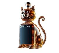 WEGJYKY Funny Whiskey Cat Bottle,Unique Animal Statue Empty Liquor Bottles,10 Oz Unique Glass Decanter for Whiskey Decanter Set,Gifts for Men Dad, Fun Bar Decoration and Gift for Whiskey Lovers