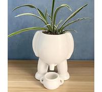 WEGJYKY New Funny Peeing Flower Pot, Novelty Urinal Planter Pots, Funny Vase, Succulent Planter, Creative Garden Statue Pot Resin Crafted Home Decor (White)