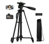 WEGONEXUS 55'' Camera Tripod, Travel Floor Tripods Compatible with Cell Phones, Cameras, DSLR and Gopro, for Video Recording Photos Vlogging,with Phone Holder and Travel Bag