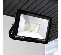 Wegoodlife 100W LED Floodlight Outdoor, Super Bright 8140 Lumen LED Security Light, Waterproof IP66, 3000K Warm White Outside Lights, 120° Beam Angle, Mains Powered Flood Light for Garden, Front Door