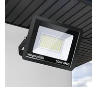 Wegoodlife 50W LED Floodlight Outdoor, Super Bright 3995 Lumen LED Security Light, Waterproof IP66, 3000K Warm White Outside Lights, 120° Beam Angle, Mains Powered Flood Light for Garage, Backyard