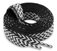 WEGOODZF Flat Fat Sneakers Shoelaces: 2 Pair 3/5Inch Extra Wide Thick Shoe Laces, 08 Black White, 47Inch (120CM)