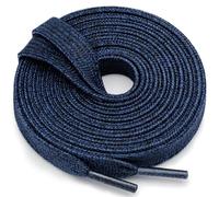 WEGOODZF Flat Glitter Shoe Laces: Metallic Sparkle Shoelaces for Sneakers -2Pair, 29 Navy Blue, 43 inch (110CM)