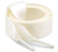 WEGOODZF Flat Satin Ribbon Shoelaces: 2 Pairs of 2CM Wide 60CM Long Beige Silk Shoe Laces for Trainers Pumps Sneakers
