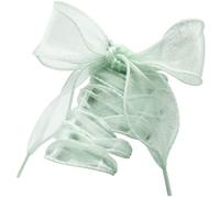 WEGOODZF Flat Snow Yarn Shoelaces: 2 Pairs 4CM Wide 80CM Light Green Fashion Sheer Shoe Laces