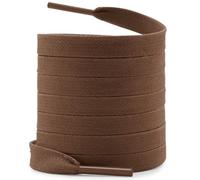 WEGOODZF Flat Waxed Shoe Laces: 2 Pairs 8MM Wide Cotton Wax Shoelaces for Boots 120CM Light Brown