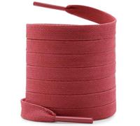 WEGOODZF Flat Waxed Shoe Laces: 2 Pairs 8MM Wide Cotton Wax Shoelaces for Boots 60CM Red