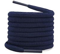WEGOODZF Oval Trainer Shoe Laces: 4MM Thick Half Round 100cm Long Navy Blue Football Sports Running Shoelaces for Men & Women 2 Pairs
