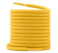 WEGOODZF Round Coloured Trainers Shoelaces: 4MM Thick 120cm Long Golden Yellow Shoe Laces 2 Pairs Replacement Sports Shoelace Cords for Kids Adults