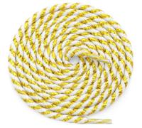 WEGOODZF Round Glitter Shoe Laces: Shiny Metallic Sparkle Shoe Strings - 2 Pair, 24 White-gold, 47 inch(120CM)