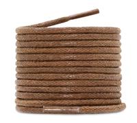 WEGOODZF Round Waxed Shoe Laces: 2.5MM Thin 90CM Long Light Brown Cotton Formal Dress Shoelaces 2 Pairs Premium Wax Shoelace for Men Women Oxford Golf Shoes Brogues Derbys
