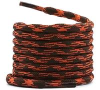WEGOODZF Strong Work Shoe Laces: 2 Pairs 140CM Orange and Brown Wave Shape Non Slip Outdoor Boots Laces