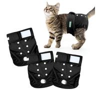 Wegreeco Cat Diapers, Cat Diapers for Male Female Spraying Incontinence, Reusable Adjustable Highly Absorbent (3 Pack, Large)