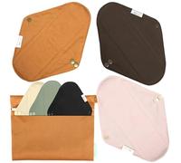 Wegreeco Cloth Menstrual Pads - Soft Washable Pads for Women - Reusable Panty Liners for Women - 6 Pack with 1 Cloth Mini Wet Bag (Medium, Dark Coffee)