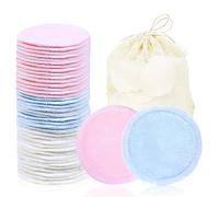 wegreeco Cotton Rounds Reusable -Reusable Makeup Remover Pads for All Skin - Cotton Cloth for Removing Makeup - Dog Eye Wipes Tear Stain Remover 40 Pack (Velour, 3 Color)