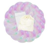 wegreeco Nursing Pads (14 Pack) + Laundry Bag & Travel Storage Bag, 4.7 Inch, Washable & Reusable Nursing Pads (Plain Shape, Dreamy,