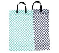 wegreeco Reusable Hanging Wet Dry Cloth Diaper Bag (Checkerboard Grey, Mint Green)