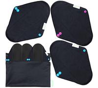 wegreeco Reusable Menstrual Pads - Reusable Sanitary Pads | Reusable Panty Liners | Soft Cloth Menstrual Pads - 6 Pack with 1 Cloth Mini Wet Bag (Small, Black)