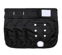 wegreeco Washable Female Dog Diapers Highly Absorbent Reusable Diapers for Dog in Heat Dog Period Diapers, 3 Pack (Black,Large
