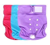 Wegreeco Washable Reusable Premium Female Dog Diapers - Small, Medium, Large Sizes for Puppies in Heat - Pack of 3