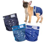 wegreeco XX-Large Dog Diapers Female No Tail Hole in Morandi, Reusable French Bulldog Diapers Female (Jeans XX-Large)