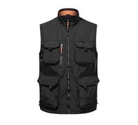 WEGUKRI Men's Vest Coat, Photographer Waistcoat, Tool Many Pocket Mesh Work Sleeveless Fleece Warm Jacket